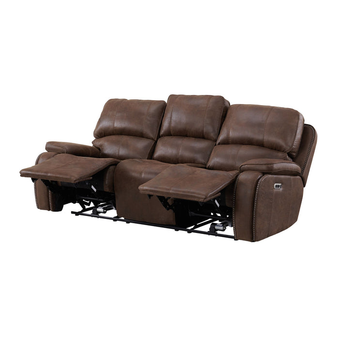 Atlantis Power Motion Sofa with Power Motion Head Recliner in Heritage Brown - Eclectic 79 Furniture Store