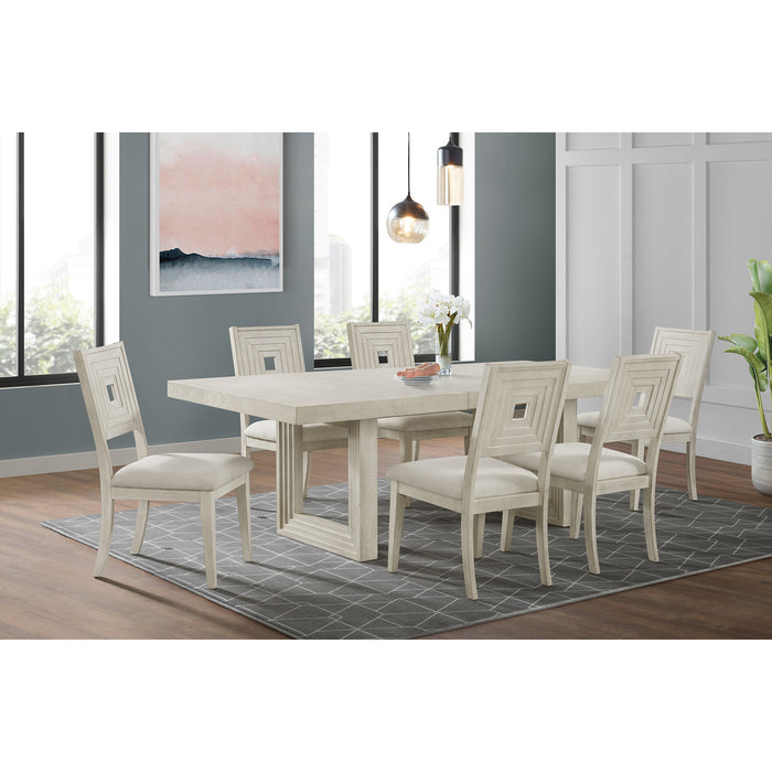 Avalanche Dining Side Chair in Antique White (2 Per Carton) - Eclectic 79 Furniture Store