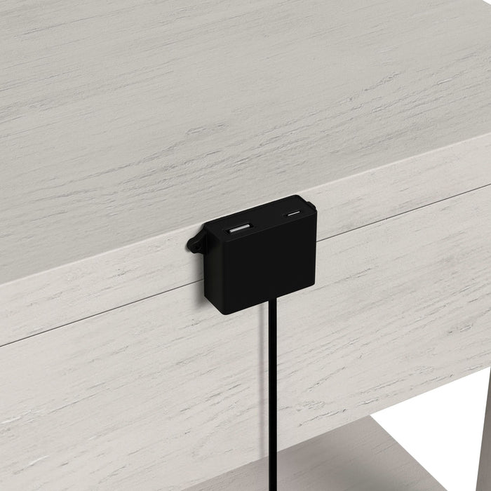 Avalanche End Table with USB in Antique White - Eclectic 79 Furniture Store