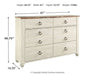 Willowton Dresser - Eclectic 79 Furniture Store