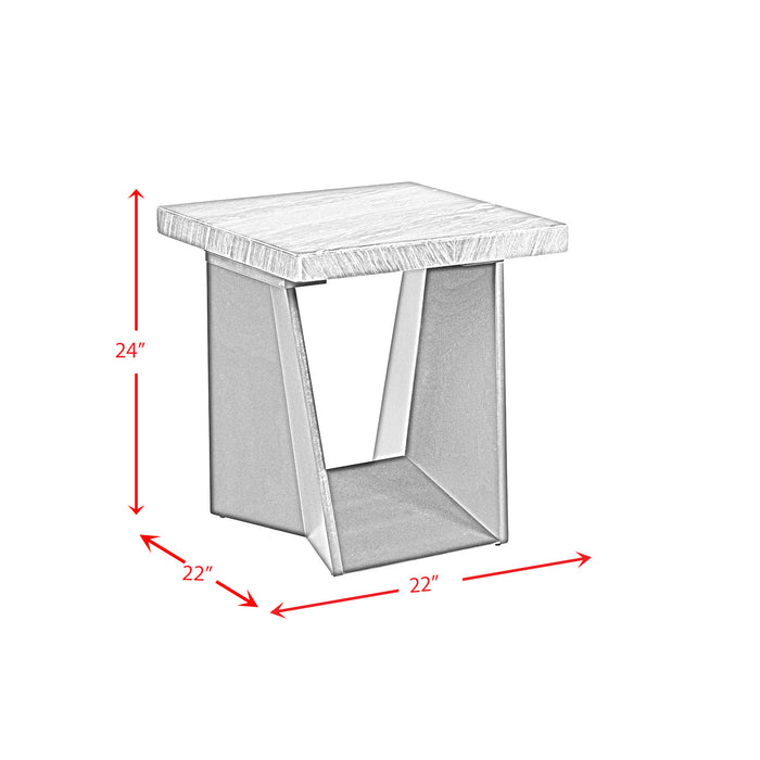 Beckley End Table Complete in Dark Marble Top - Eclectic 79 Furniture Store
