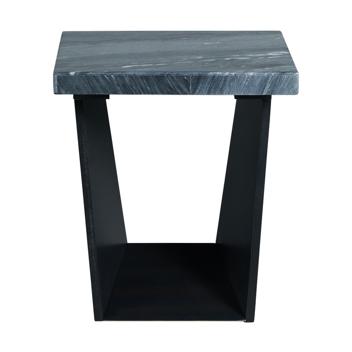 Beckley End Table Complete in Dark Marble Top - Eclectic 79 Furniture Store