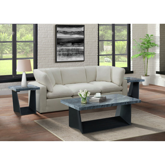 Beckley End Table Complete in Dark Marble Top - Eclectic 79 Furniture Store