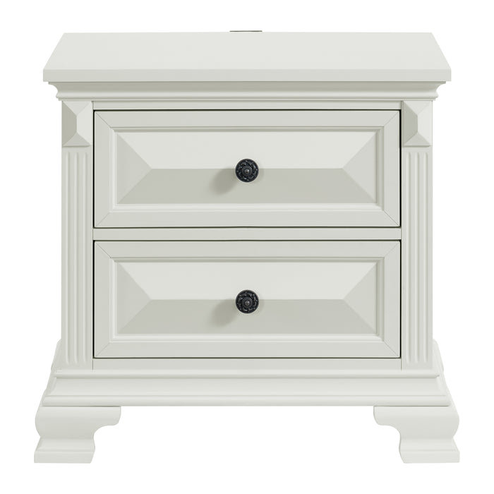 Bridgestone 2-Drawer Nightstand with USB - Eclectic 79 Furniture Store