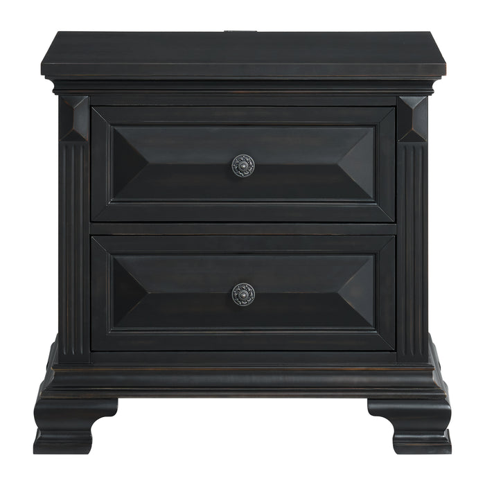 Bridgestone 2-Drawer Nightstand with USB - Eclectic 79 Furniture Store