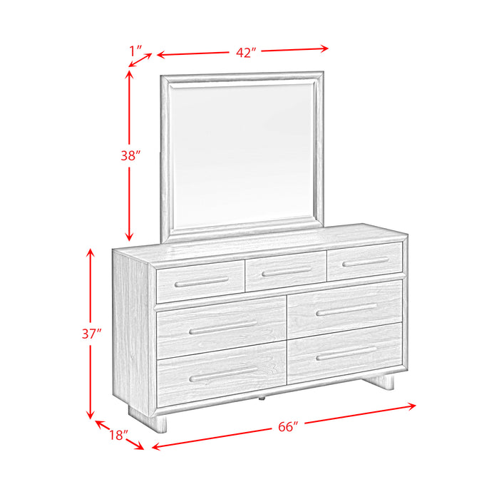 Brisbane UPH Bedroom Set with Boucle Beige and LED - Eclectic 79 Furniture Store