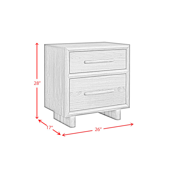 Brisbane Nightstand with USBC and LED in Brown - Eclectic 79 Furniture Store