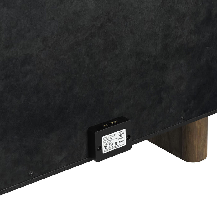 Brisbane UPH Bedroom Set with Boucle Beige and LED - Eclectic 79 Furniture Store