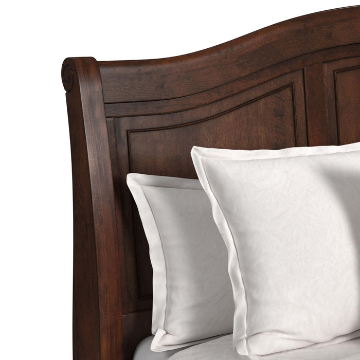 Cameron Cherry Sleigh Bed - Eclectic 79 Furniture Store