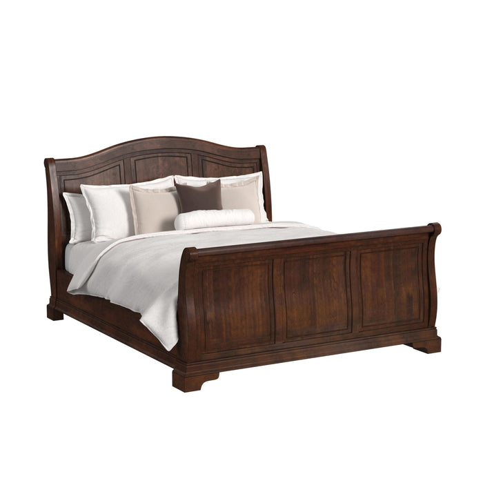 Cameron Cherry Sleigh Bed - Eclectic 79 Furniture Store