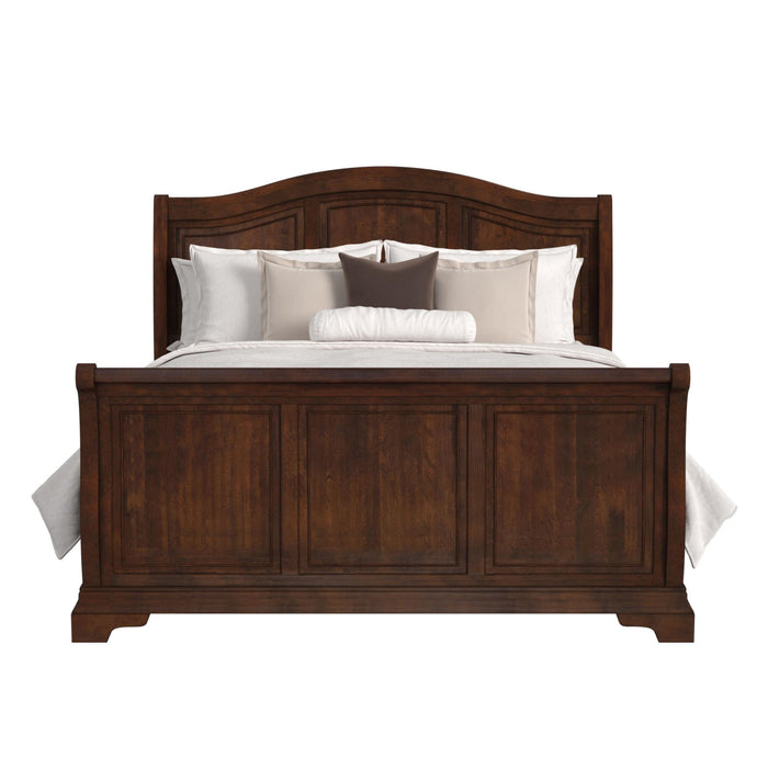 Cameron Cherry Sleigh Bed - Eclectic 79 Furniture Store