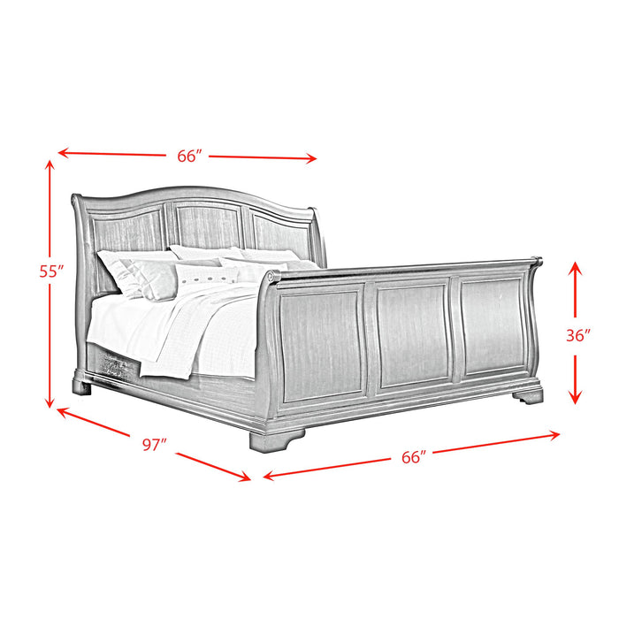 Cameron Cherry Sleigh Bed - Eclectic 79 Furniture Store