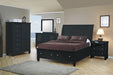 Sandy Beach Black Queen Sleigh Bed With Footboard Storage - Eclectic 79 Furniture Store