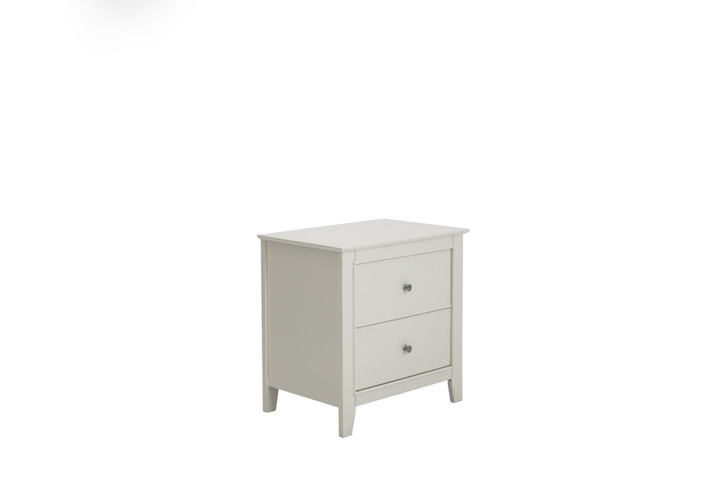 Selena Contemporary White Two-Drawer Nightstand - Eclectic 79 Furniture Store