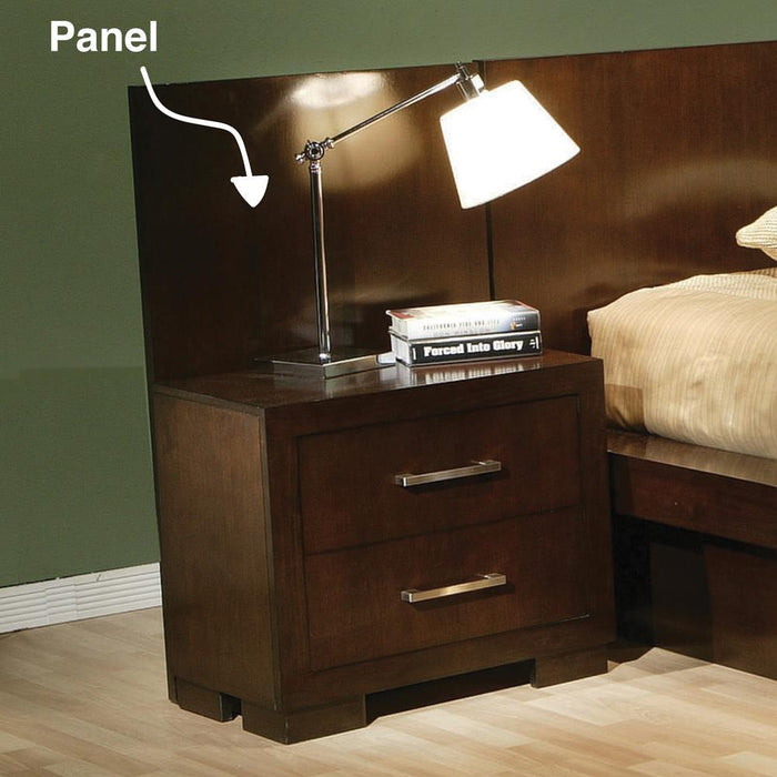 Jessica Cappuccino Two-Drawer Nightstand Back Panel (Pair) - Eclectic 79 Furniture Store