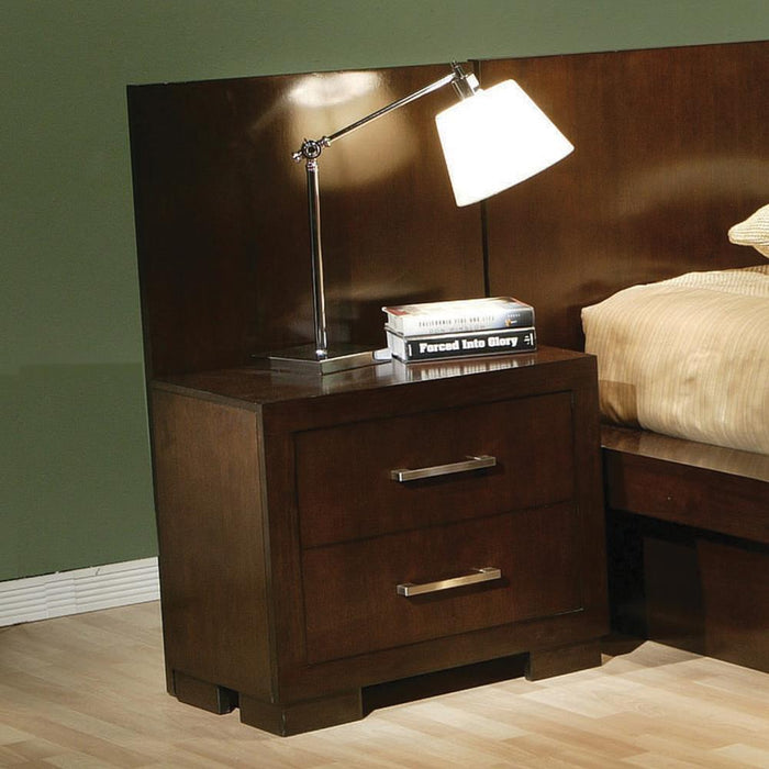 Jessica Cappuccino Two-Drawer Nightstand - Eclectic 79 Furniture Store