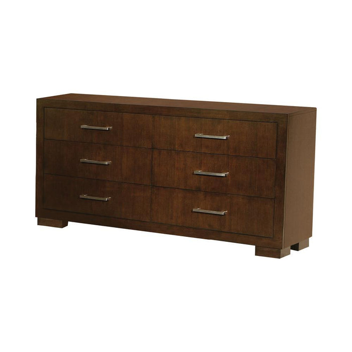 Jessica Cappuccino Six-Drawer Dresser - Eclectic 79 Furniture Store