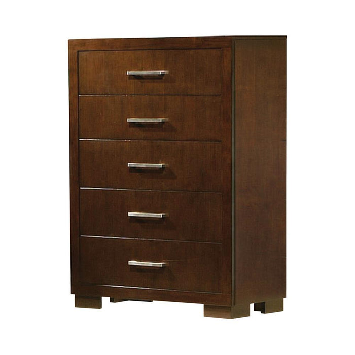 Jessica Cappuccino Five-Drawer Chest - Eclectic 79 Furniture Store