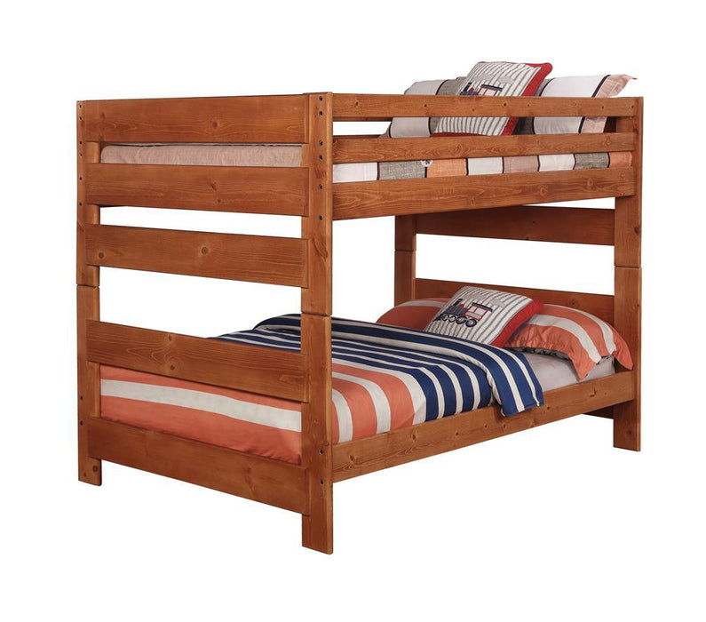 Wrangle Hill Amber Wash Full-over-Full Bunk Bed - Eclectic 79 Furniture Store