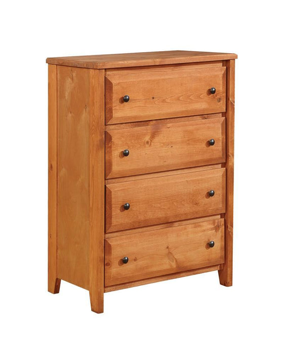 Wrangle Hill Amber Wash Four-Drawer Chest - Eclectic 79 Furniture Store