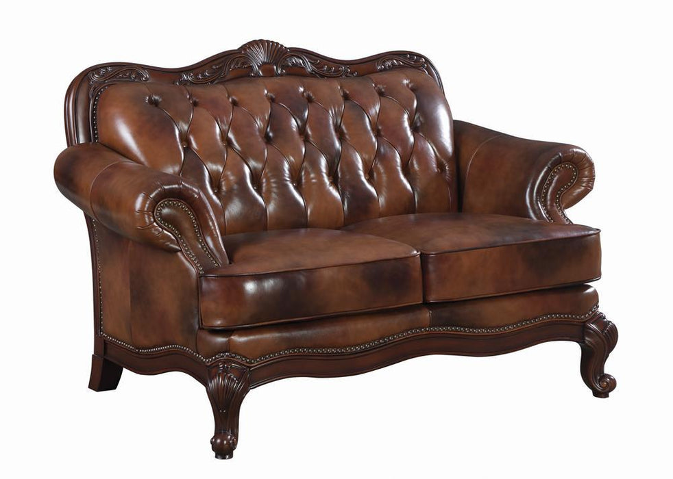 Victoria Traditional Tri-Tone Loveseat - Eclectic 79 Furniture Store