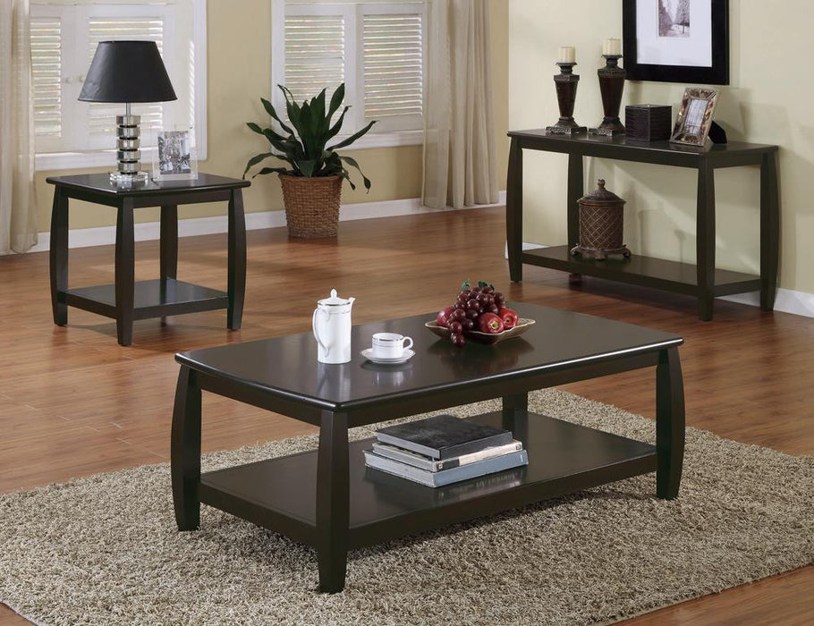 Wood Top Espresso Coffee Table - Eclectic 79 Furniture Store