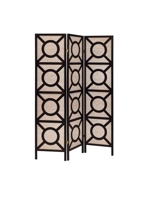 Transitional Cappuccino Folding Screen - Eclectic 79 Furniture Store