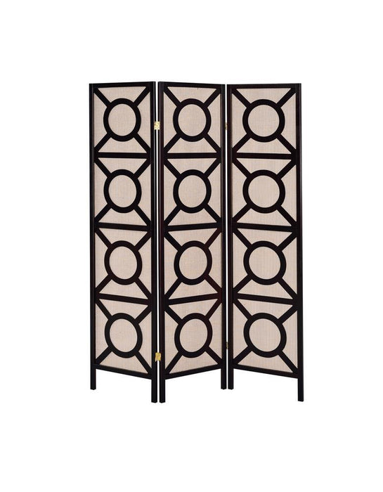 Transitional Cappuccino Folding Screen - Eclectic 79 Furniture Store
