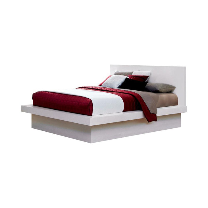 Jessica Contemporary White Eastern Kind Bed - Eclectic 79 Furniture Store