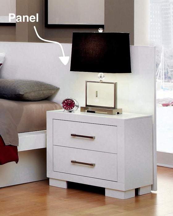 Jessica Contemporary White Nightstand - Eclectic 79 Furniture Store