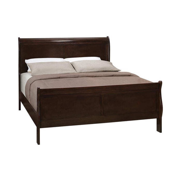Louis Philippe Cappuccino Full Sleigh Bed - Eclectic 79 Furniture Store