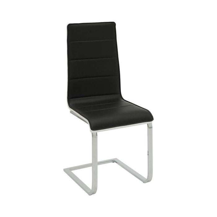 Broderick Contemporary Chrome and Black Dining Chair - Eclectic 79 Furniture Store