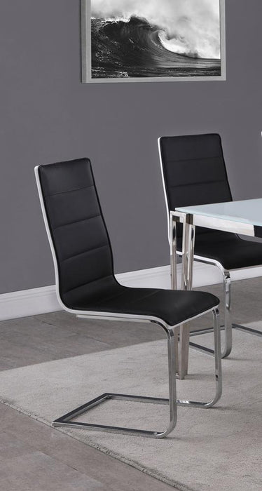 Broderick Contemporary Chrome and Black Dining Chair - Eclectic 79 Furniture Store