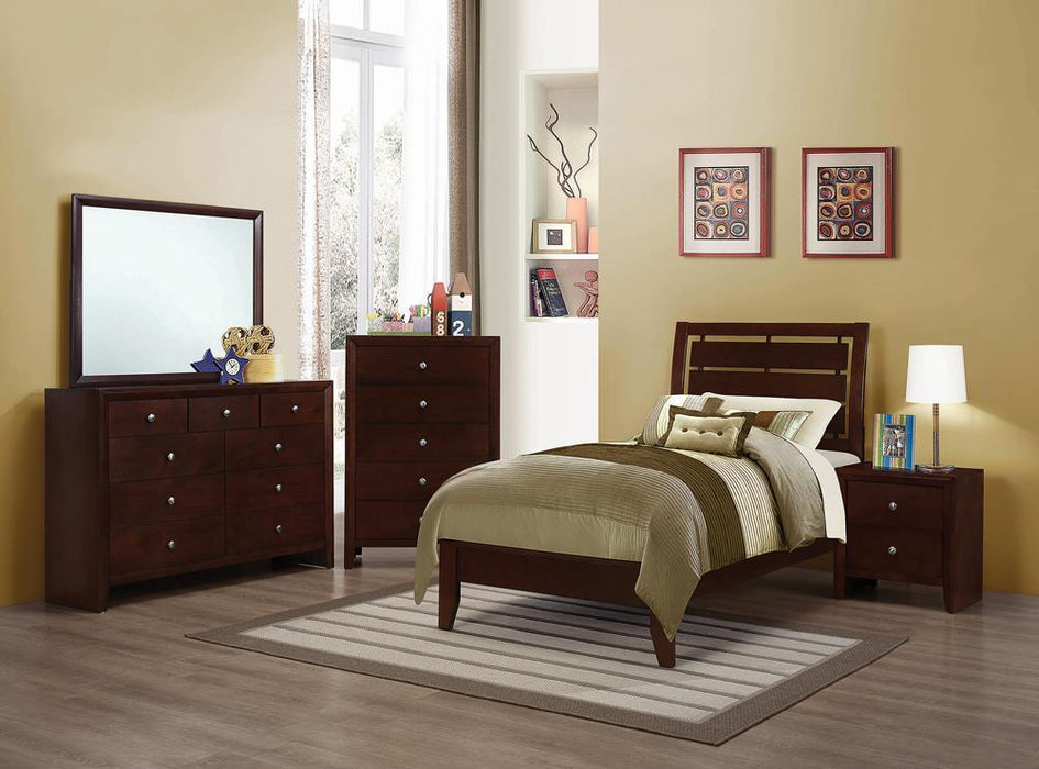 Serenity Twin Bed Rich Merlot - Eclectic 79 Furniture Store