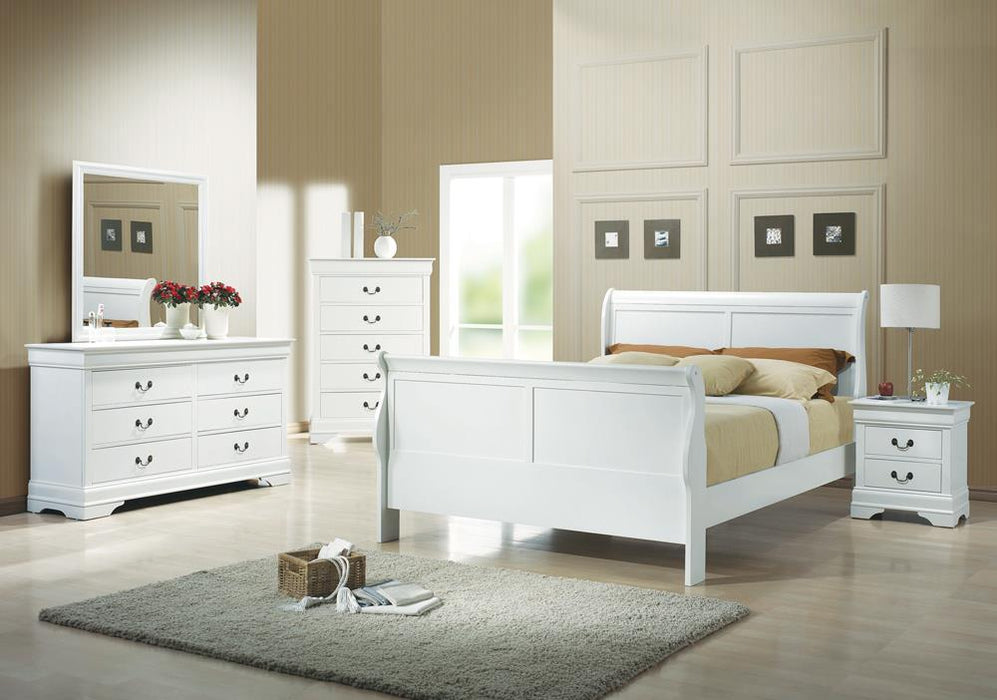 Louis Philippe Traditional Youth White Queen Bed - Eclectic 79 Furniture Store