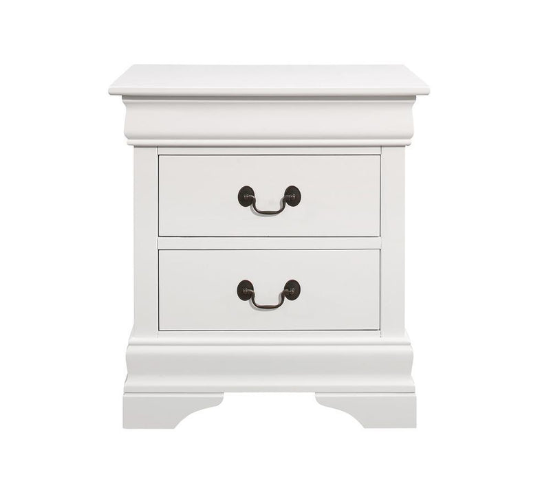 Louis Philippe White Two-Drawer Nightstand
