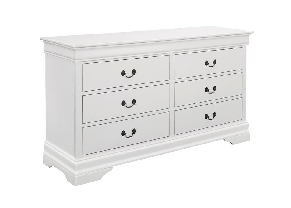Louis Philippe White Six-Drawer Dresser - Eclectic 79 Furniture Store