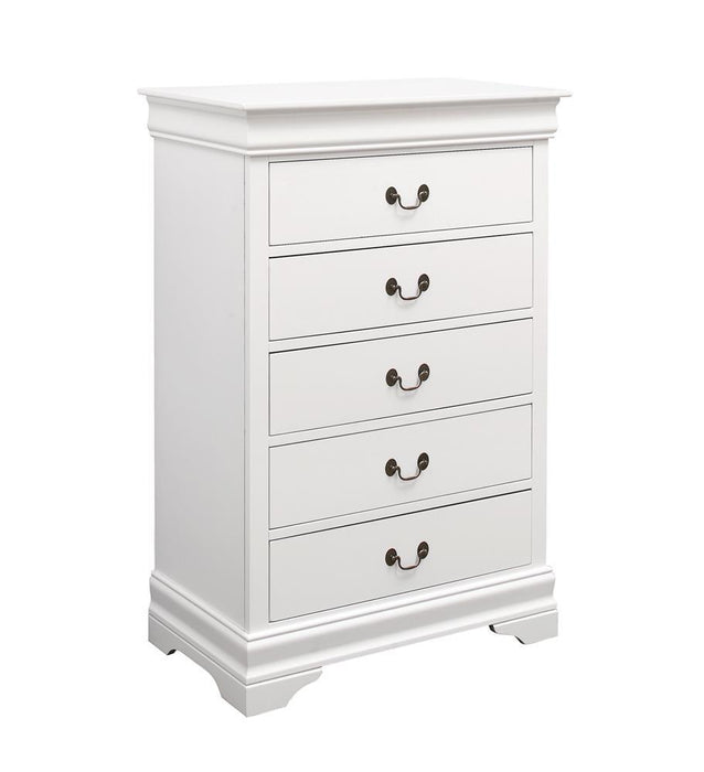 Louis Philippe White Five-Drawer Chest - Eclectic 79 Furniture Store