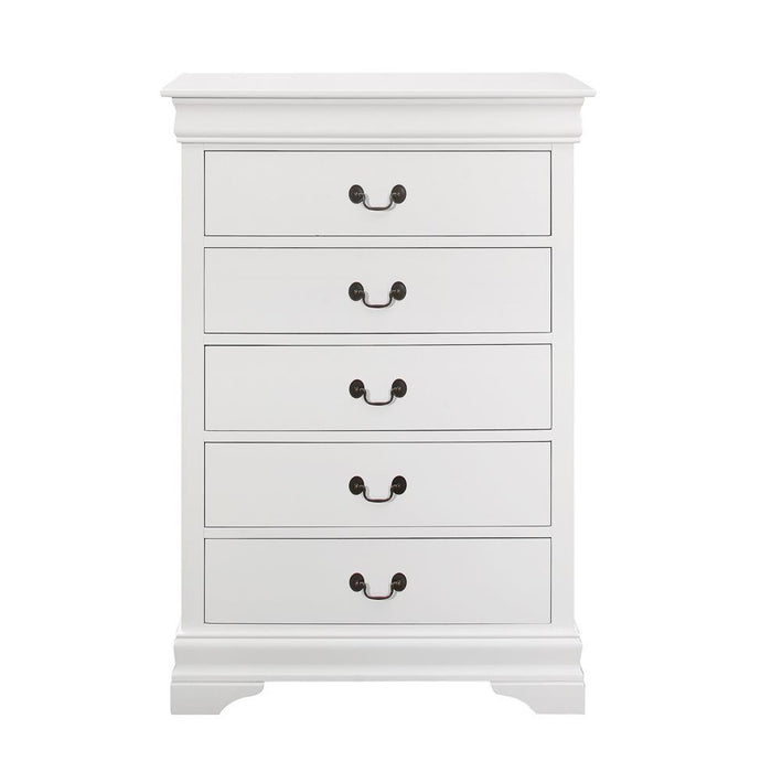 Louis Philippe White Five-Drawer Chest - Eclectic 79 Furniture Store