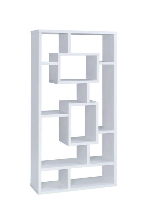 Geometric Cube White Bookcase - Eclectic 79 Furniture Store