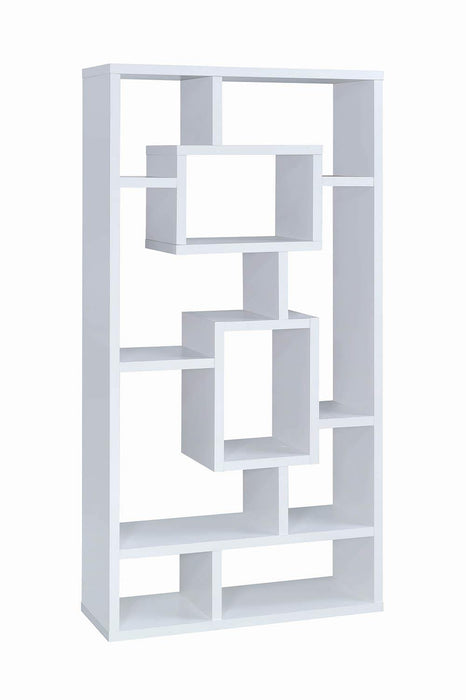Geometric Cube White Bookcase - Eclectic 79 Furniture Store