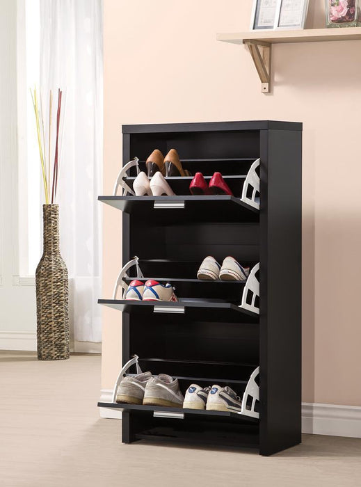 Transitional Black Shoe Rack - Eclectic 79 Furniture Store