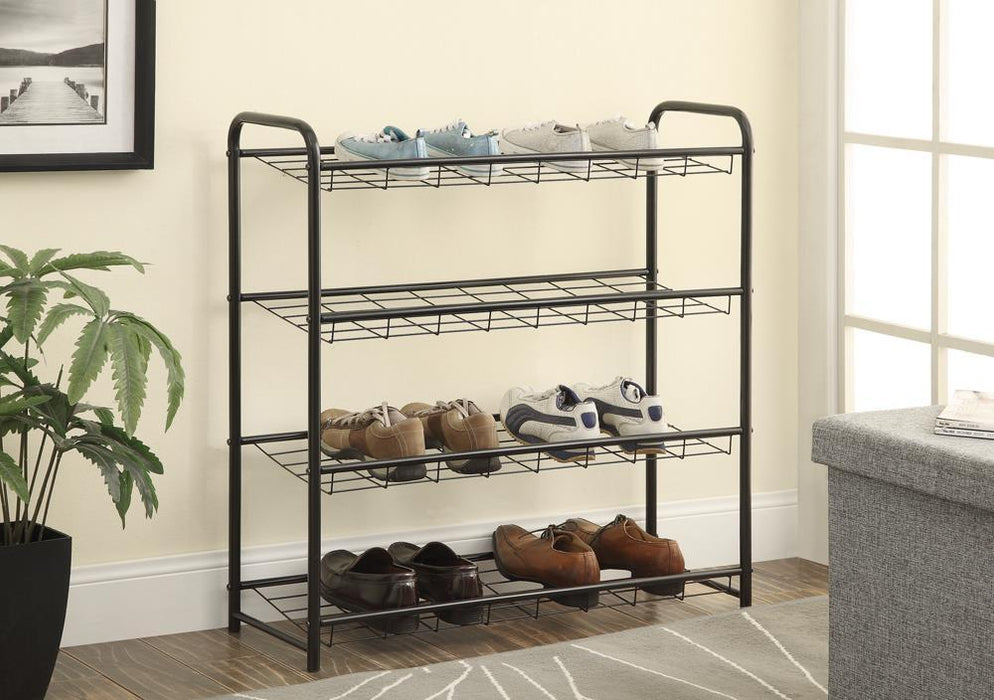 Transitional Black Shoe Rack - Eclectic 79 Furniture Store