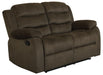 Rodman Chocolate Reclining Loveseat - Eclectic 79 Furniture Store
