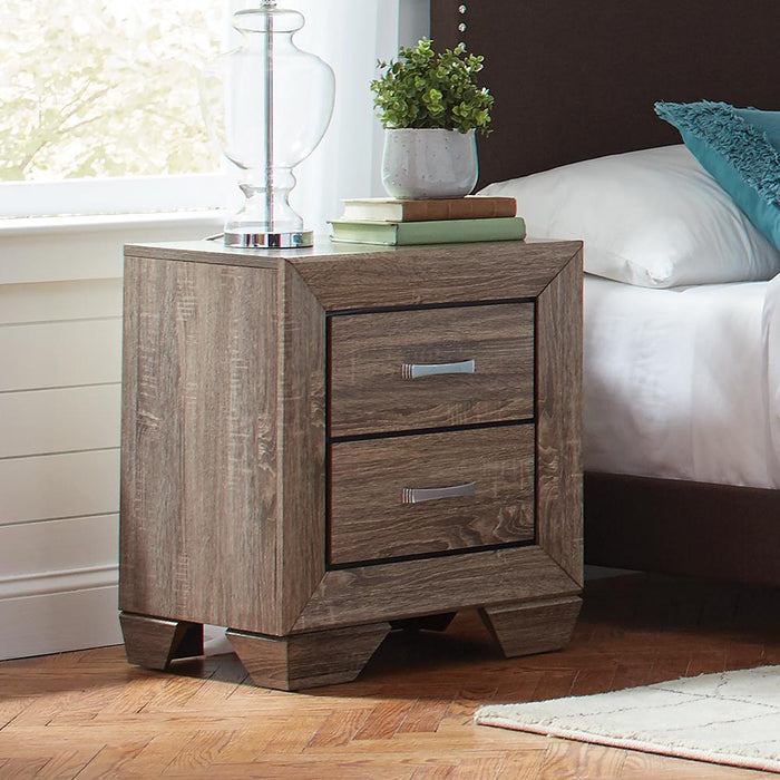 Kauffman Transitional Two-Drawer Nightstand - Eclectic 79 Furniture Store