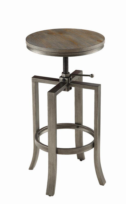 Industrial Walnut Adjustable Bar Stool - Eclectic 79 Furniture Store