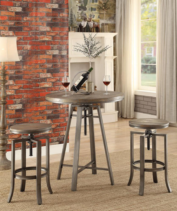 Industrial Walnut Adjustable Bar Stool - Eclectic 79 Furniture Store