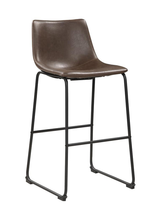 Industrial Brown Faux Leather Bar Stool - Eclectic 79 Furniture Store