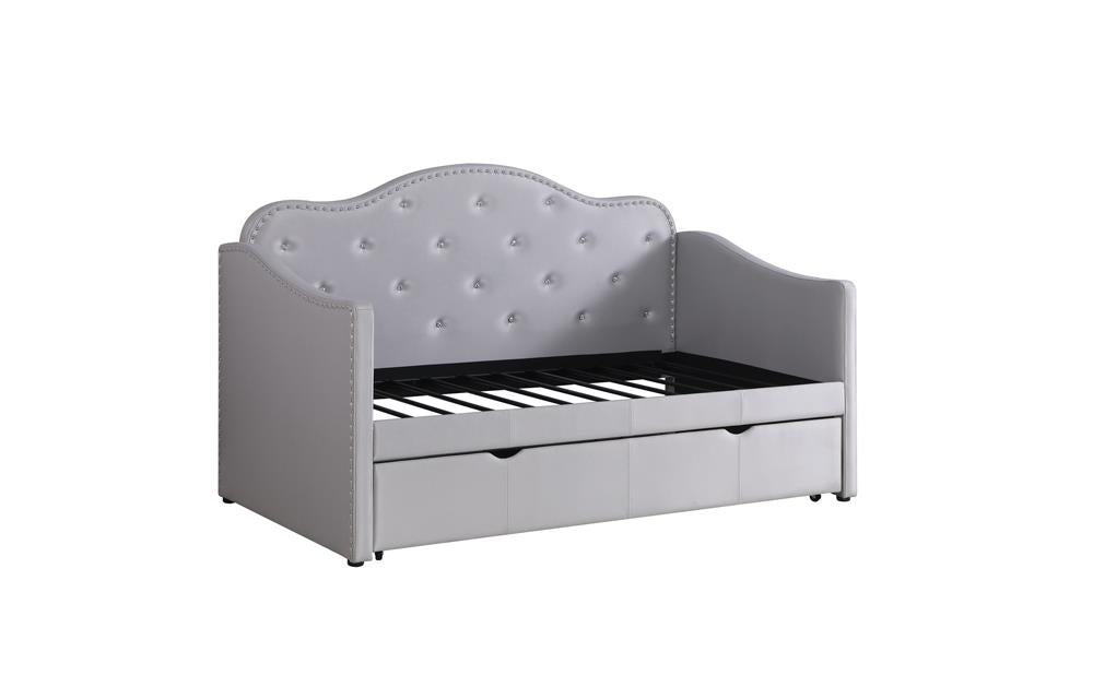 Pearlescent Grey Upholstered Daybed - Eclectic 79 Furniture Store