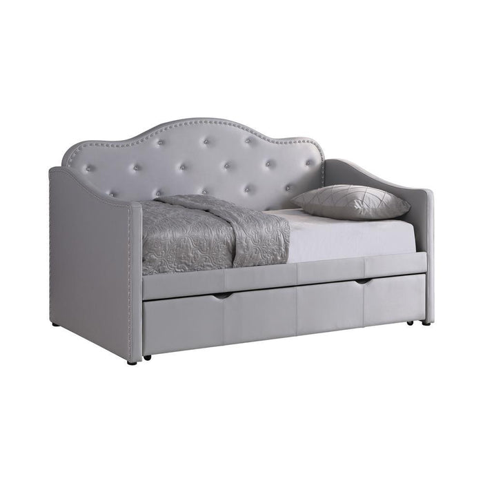 Pearlescent Grey Upholstered Daybed - Eclectic 79 Furniture Store